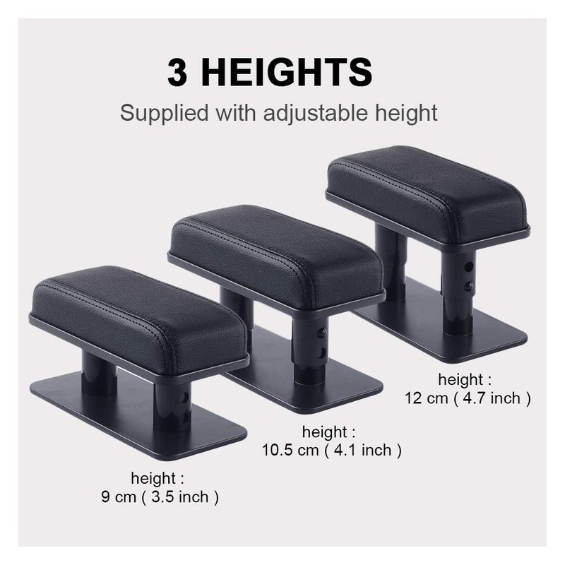 ATMOMO Adjustable Height Car Armrest Left Elbow Support Pad Anti-Fatigue Car Door Armrest Rest Pad (Black) - Image 4
